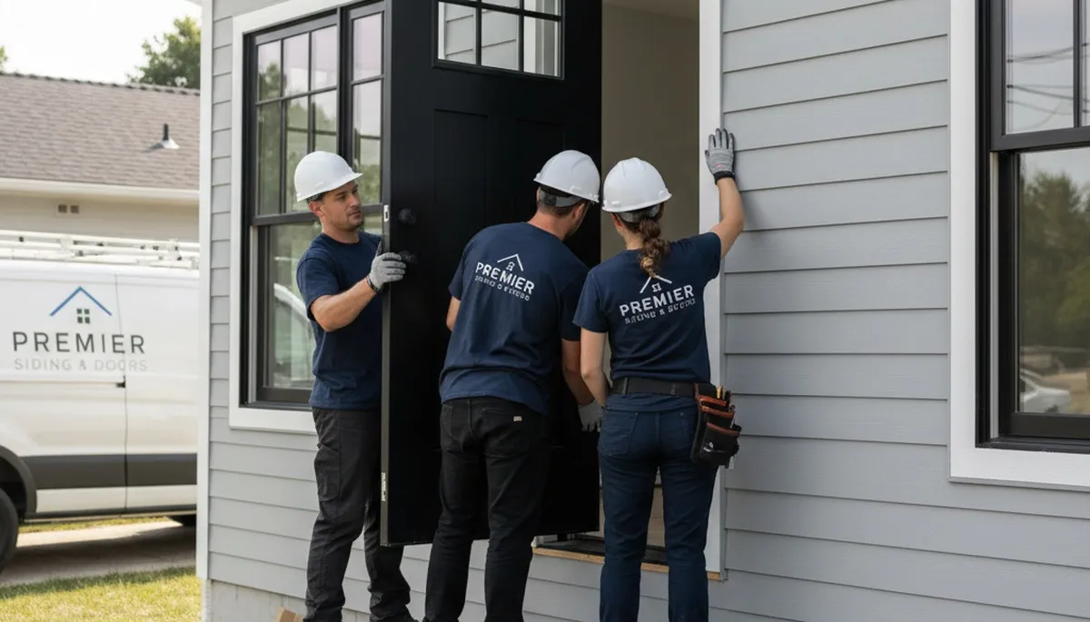 Professional door installation by vinyl siding experts in Knoxville, TN home exterior