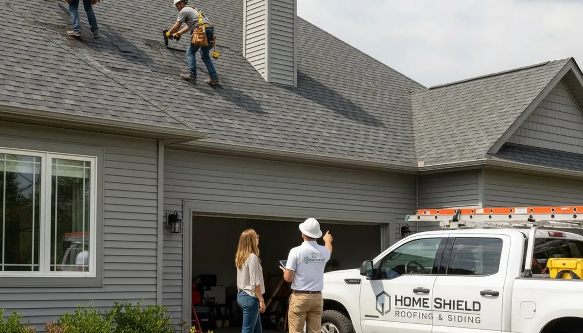 Vinyl siding installation by Knoxville, TN exterior contractors on a home renovation project